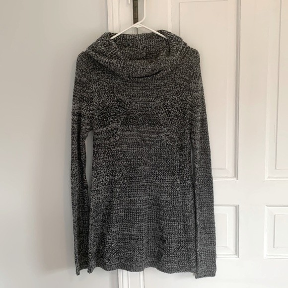Staccato Black/white Sweater Tunic with Cowl Neck Medium - Picture 1 of 5